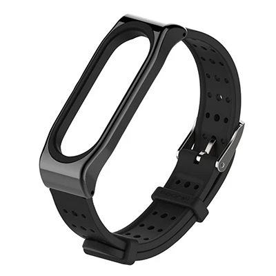 Mi jobs для xiaomi mi Band 4 3 ремешок дышащий силиконовый браслет для xiaomi mi band 4 3 умные аксессуары сменный ремешок - Цвет: Black