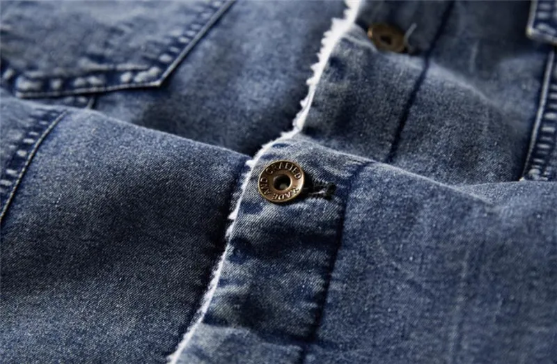 

autumn and winter new men's denim jacket casual warm jacket solid color lapel large size men's coat