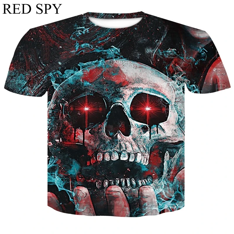 2018 new skull 3D T Shirt Men Fitness Compression Shirts Tops Male Print Superhero Superman punisher Crossfit Anime T-Shirts | Мужская
