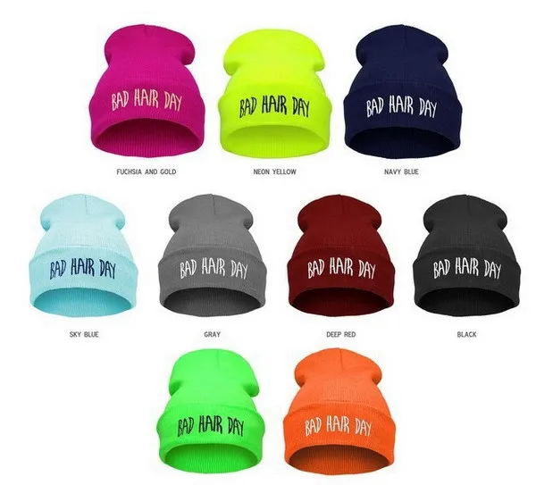 Шапка Beanie Bad Hair женская вязаная зимняя шапка хип хоп из хлопка с буквенным принтом