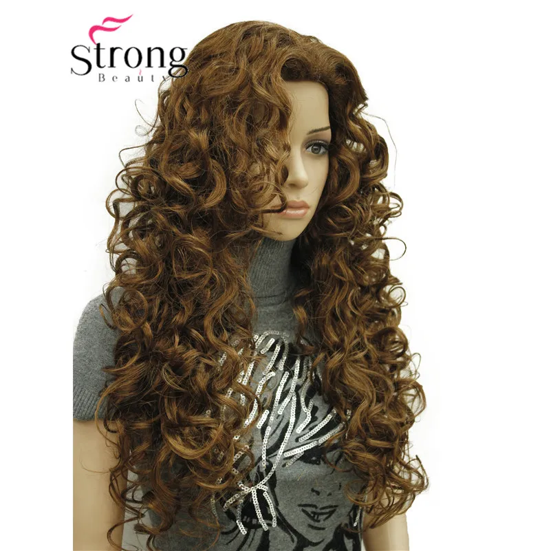 StrongBeauty 26 дюймов длинные волнистые блонд микс синтетический парик Полный парики для женщин выбор цвета