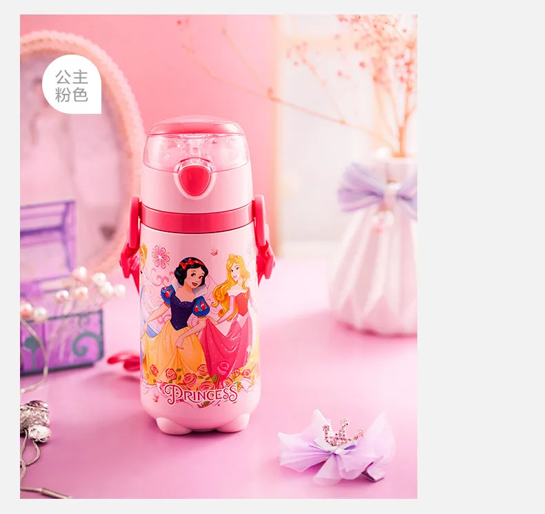Snow white Дисней детская термоизоляционная бутылка с соломинкой 440 мл - Цвет: Snow white