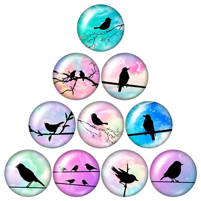 Новинка BeautyBirds hummingbird10 шт. Смешанные 12 мм/16 мм/18 мм/25 мм круглые фотостекла