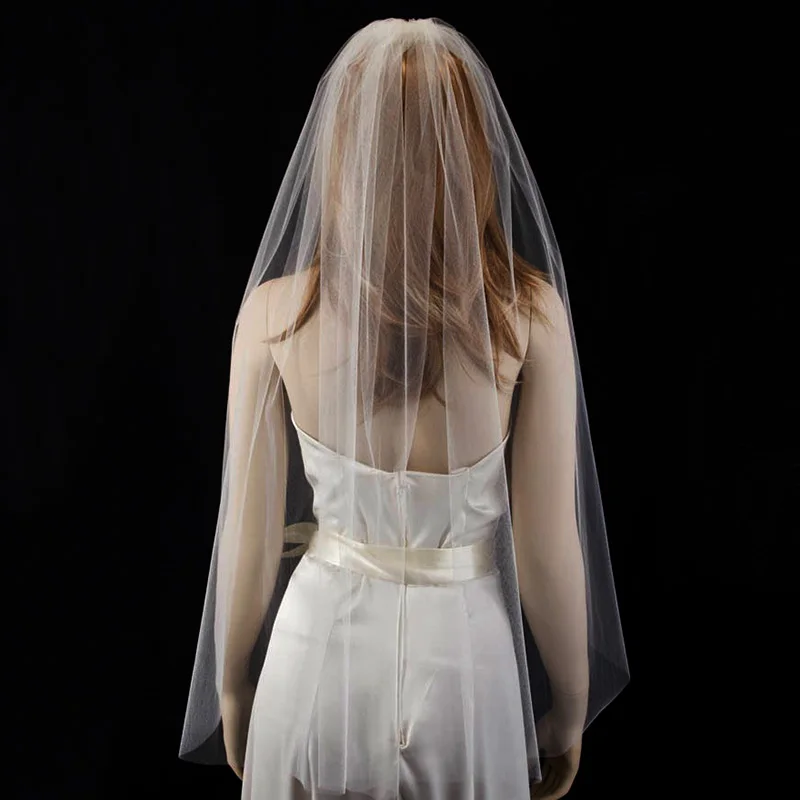 36 &quotдлина пальца свадебная вуаль с простой кромкой белая слоновая кость гребнем