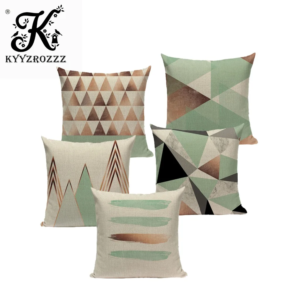 Геометрическая Подушка с тропическими мотивами бирюзовые голубые подушки