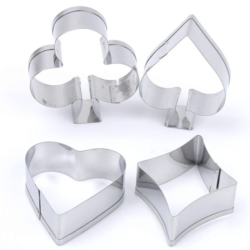 Новинка 4 шт./компл. покерная карточка резак для печенья 3D форма шоколада