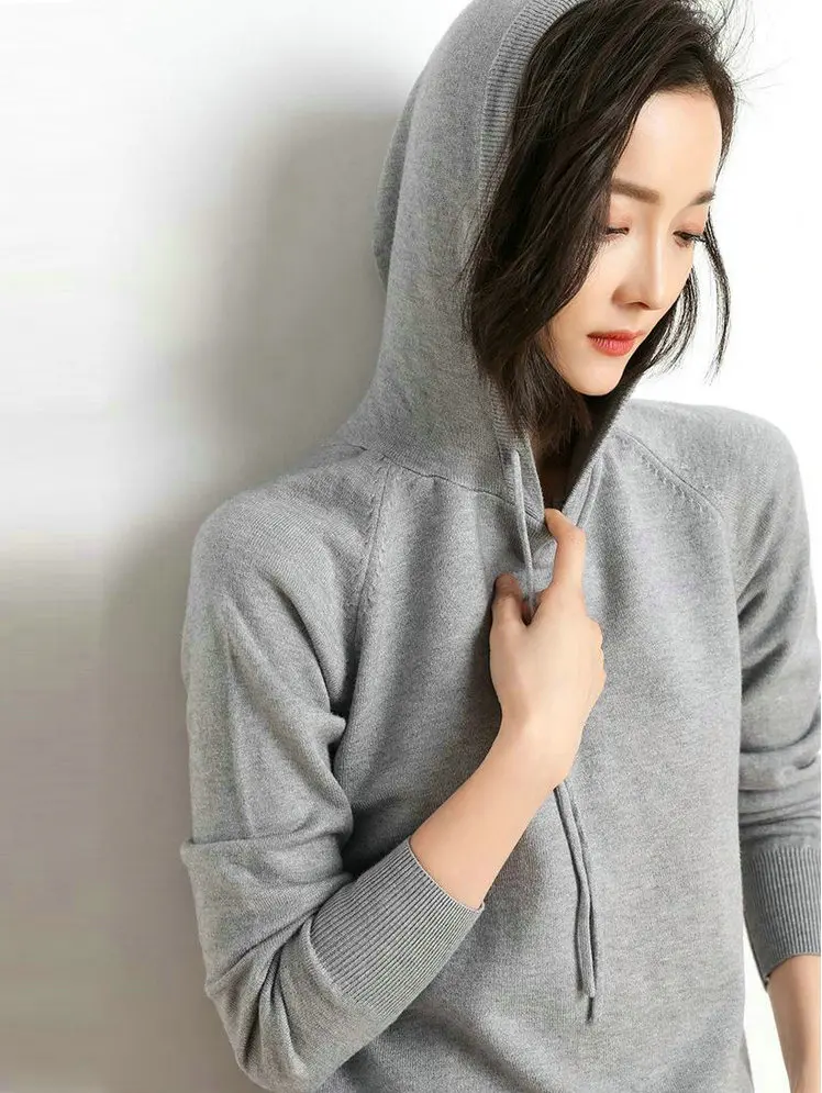 gray Tangada вязаная толстовка с капюшоном свитер с капюшоном джемпер с капюшоном теплый свитер теплый свитшот теплая толстовка вязаная толстовка с капюшоном желтая толстовка белая толстовка худи AQJ01 - Цвет: gray