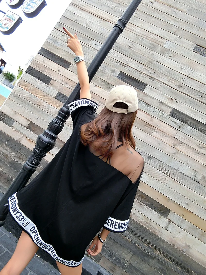 Women Cartoon Character Letter Printing T-Shirt O-Neck 3/4 Sleeve Long Tops Novelty Back Mesh Spliced Hollow Out Summer Pullover | Женская
