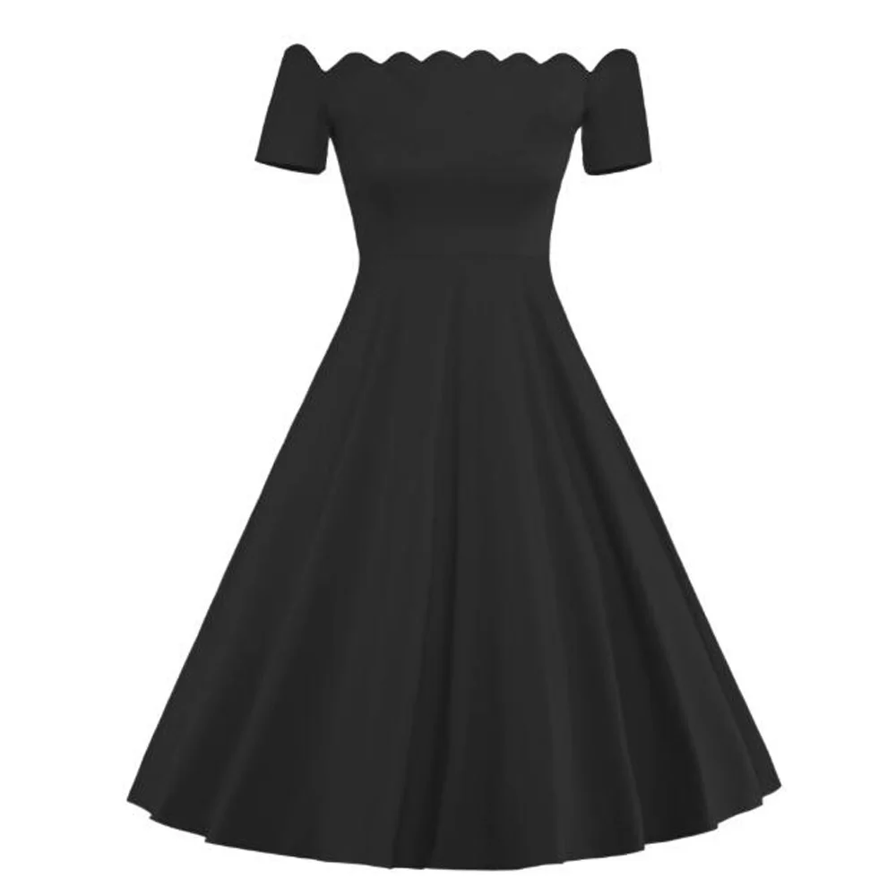 Одри Хепберн 50 s винтажное платье Vestidos Вечерние сексуальная одежда Slash шеи