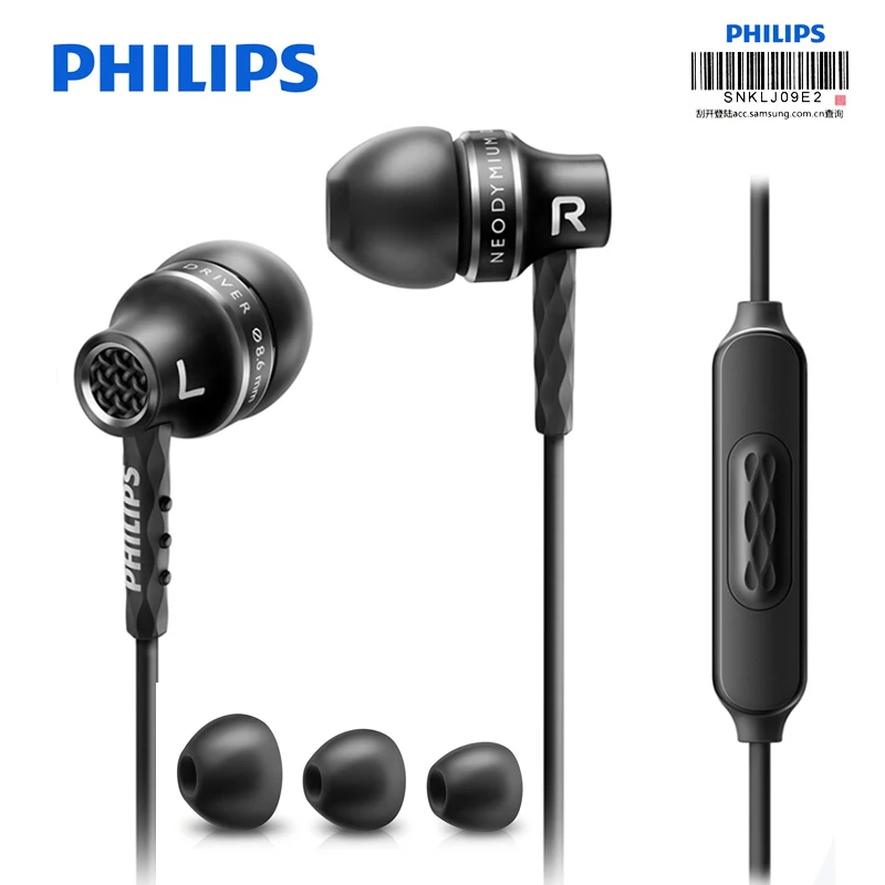 Оригинальные Наушники Philips Hybird SHE9105 с неодимовой технологией уличные спортивные