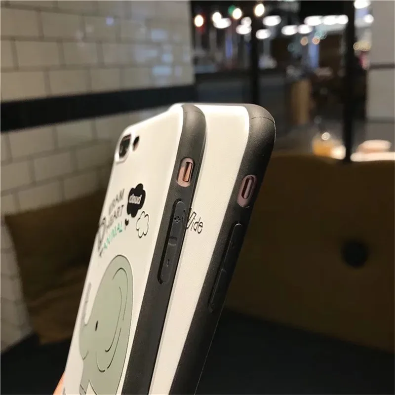 3d relief Cute Animals Lion Elephant Rabbit Giraffe Fox phone cases for iphone 7 8 6 6s plus Soft silicon X |