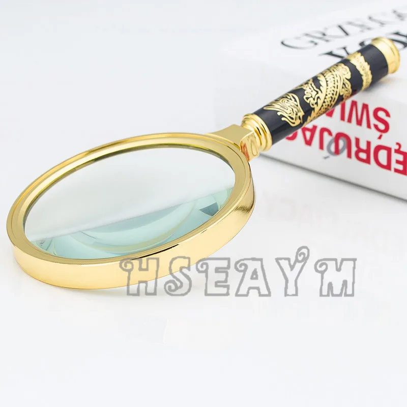 Лупа с ручкой в виде дракона 90 мм|magnifying glass loupe|glass louperead newspaper |