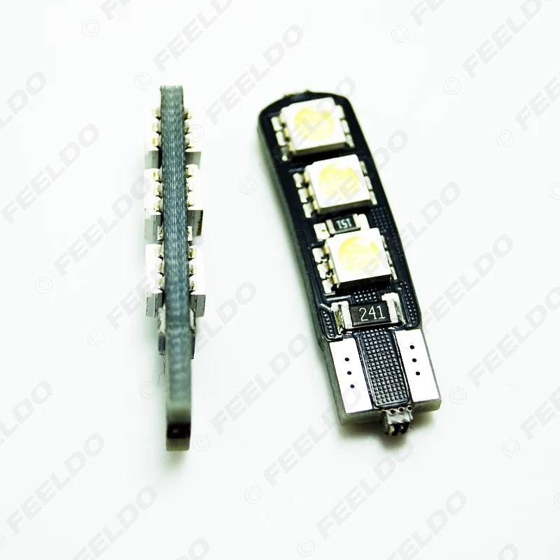 FEELDO 4 шт. белый T10 168 194 5050 6SMD светодиодная лампочка Canbus без ошибок|Сигнальная лампа|