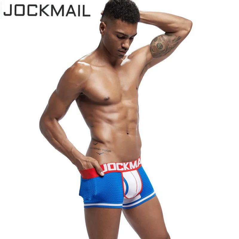 Трусы-боксеры JOCKMAIL мужские нижнее белье сетчатые Трусы-слипы пикантные дышащие