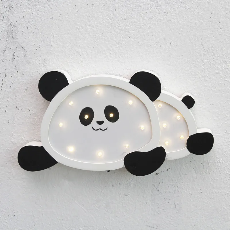 Panda Lanpulux животное ночник Единорог Лев слон моделирование Деревянный светильник светильники Обои для рабочего стола настенный светильник для детской спальни Декор - Испускаемый цвет: Panda