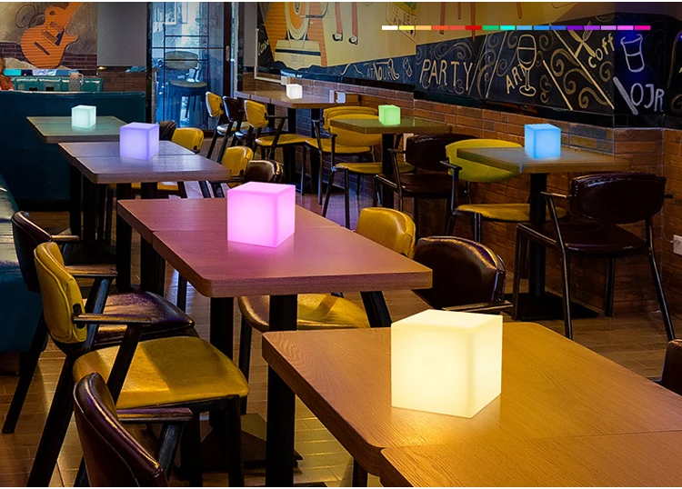 10/15/20 см светодиодный куб лампы Перезаряжаемые светодиодный куб RGB Настольная лампа Ночной Многоцветный ночной Светильник для Обеденная Спальня украшение дома
