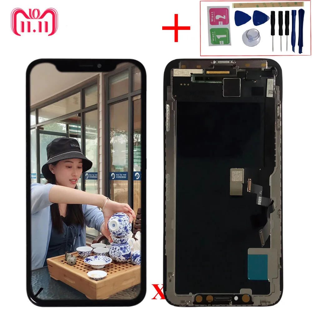 5 8 &quotнастоящий супер AMOLED дисплей для iPhone X LCD сенсорный экран в сборе с рамкой