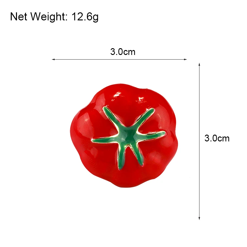 Lifefontier Alloy Enamel Red Tomato Crystal Brooch Brooches For Women Fashion Metal Animal Jewelry Accessories | Украшения и