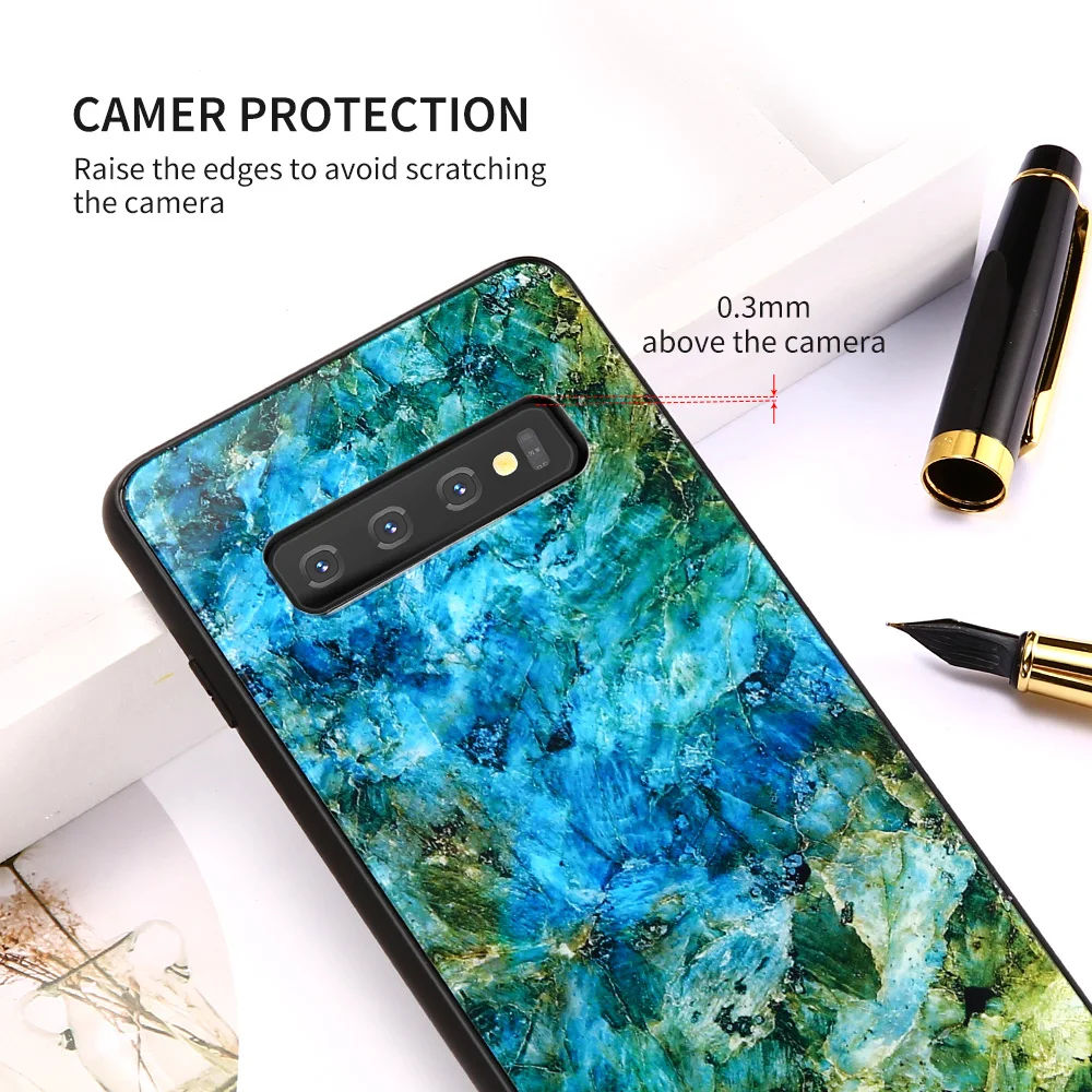 Роскошный чехол KISSCASE из мраморного стекла для Samsung Galaxy A50 A7 2018 S10 Plus S10e S8 S9 Fundas |