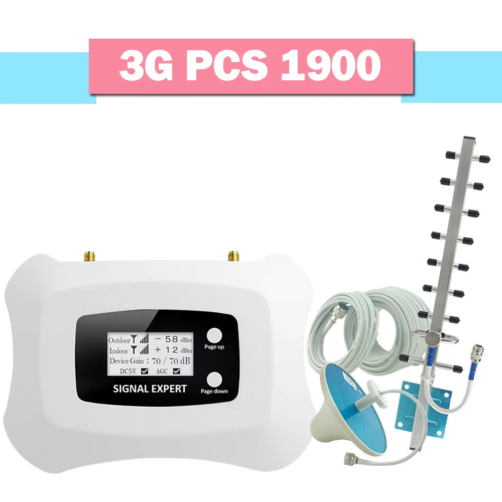 300 квадратных метров 2G 3G шт 1900MHz повторитель сигнала мобильного телефона 70 дБ ЖК