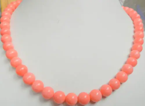 

Jewelry Necklace pink coral 8mm round beads 18 "AAA