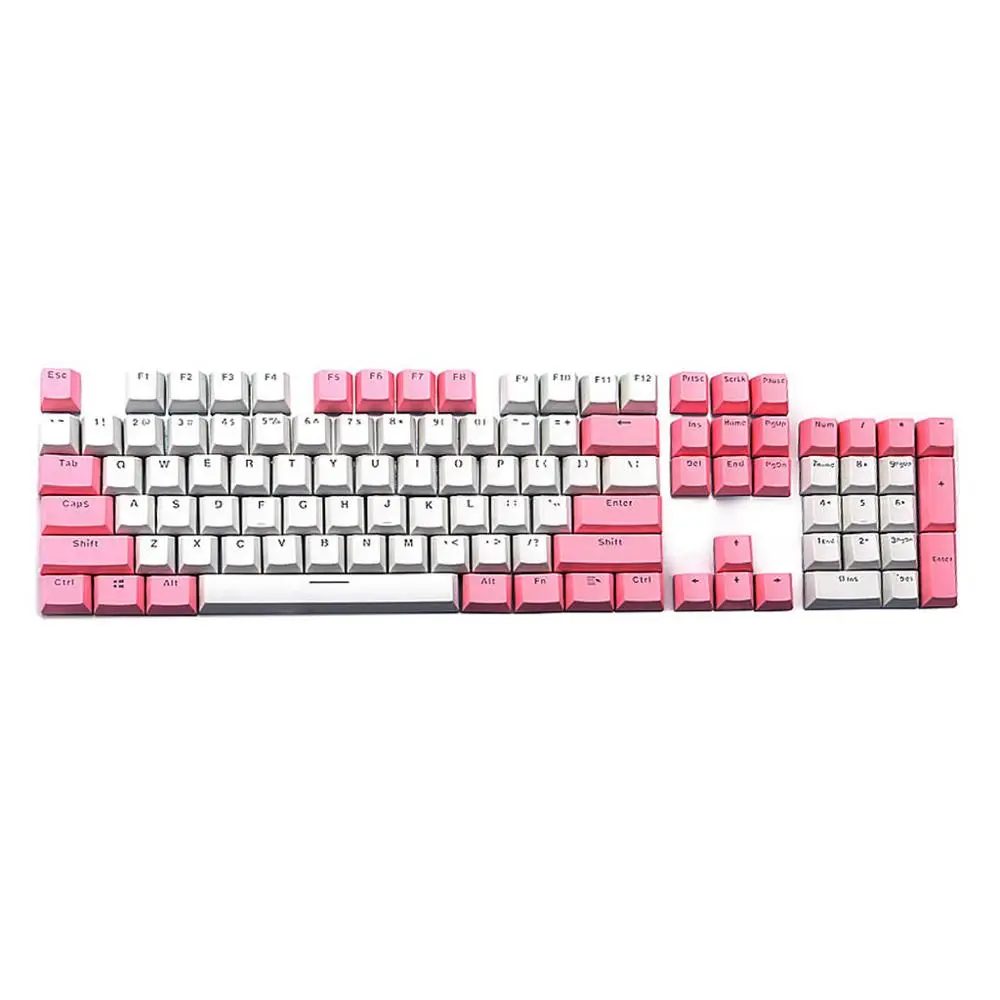 White pink 1 Набор полупрозрачных ключей с двойной съемкой PBT 104 с подсветкой для Outemu для Gateron для Kailh для механического переключателя Cherry MX - Цвет: White pink