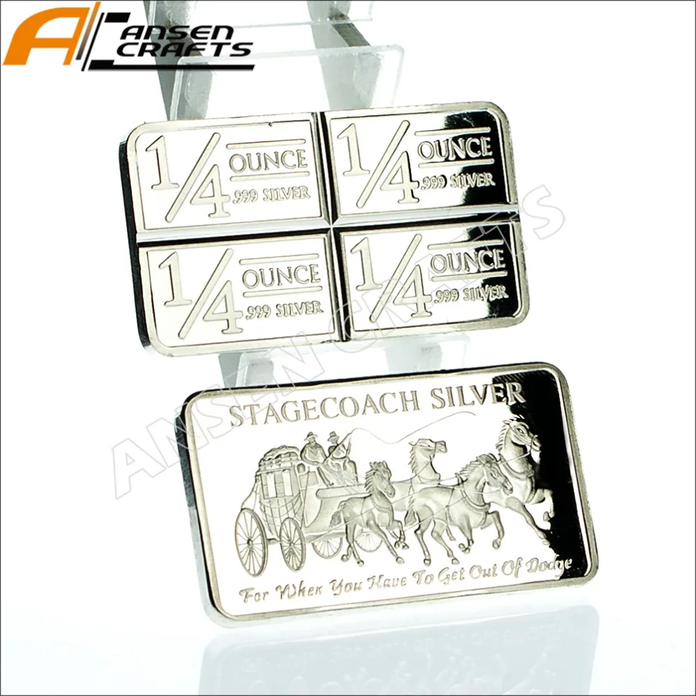 

1/4 Ounce X 4 .999 Silver Stagecoach Silver Bullion Fr. USA