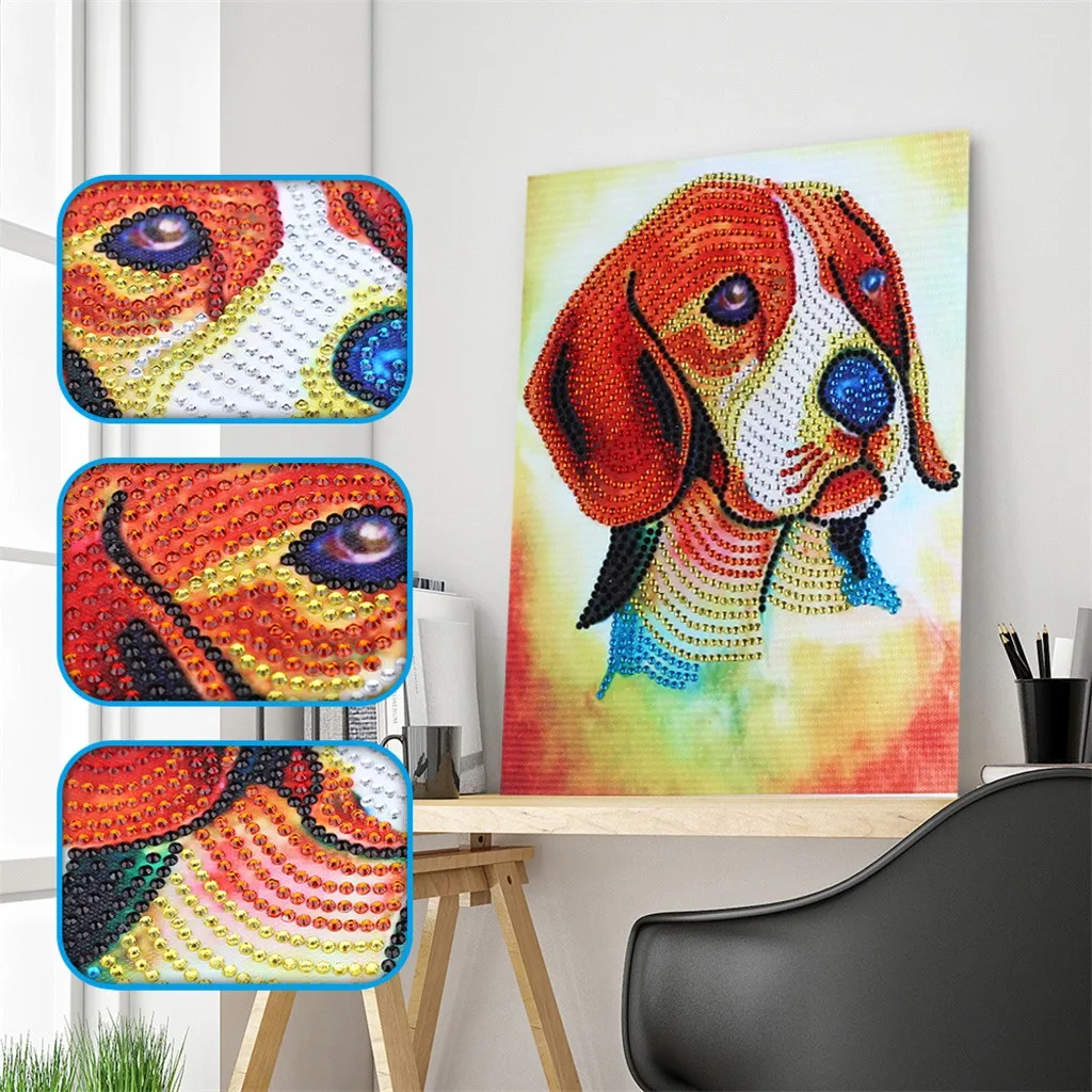 Картина с животными собаками алмазная картина полностью квадратная DIY 5D
