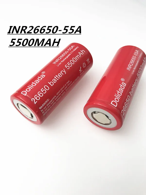 5 шт. Dolidada 26650 аккумулятор 5500mah аккумулятор 26650 Li-ion 3,7 v перезаряжаемый аккумулятор для фонарика Электрический инструмент 55A 26650 аккумулятор