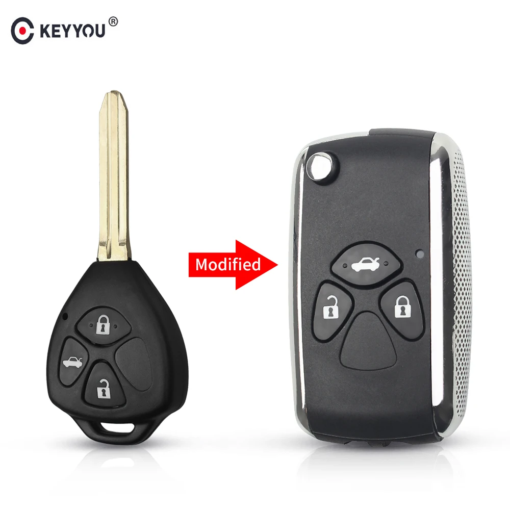 Чехол KEYYOU для дистанционного автомобильного ключа Toyota Camry 2009 2010 2011 Rav 4 2012 Corolla Toy43
