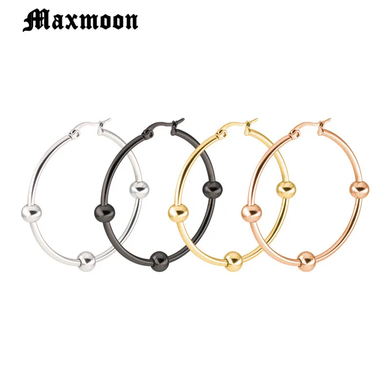Женские серьги из нержавеющей стали Maxmoon Винтажные золотого и серебряного цвета 2