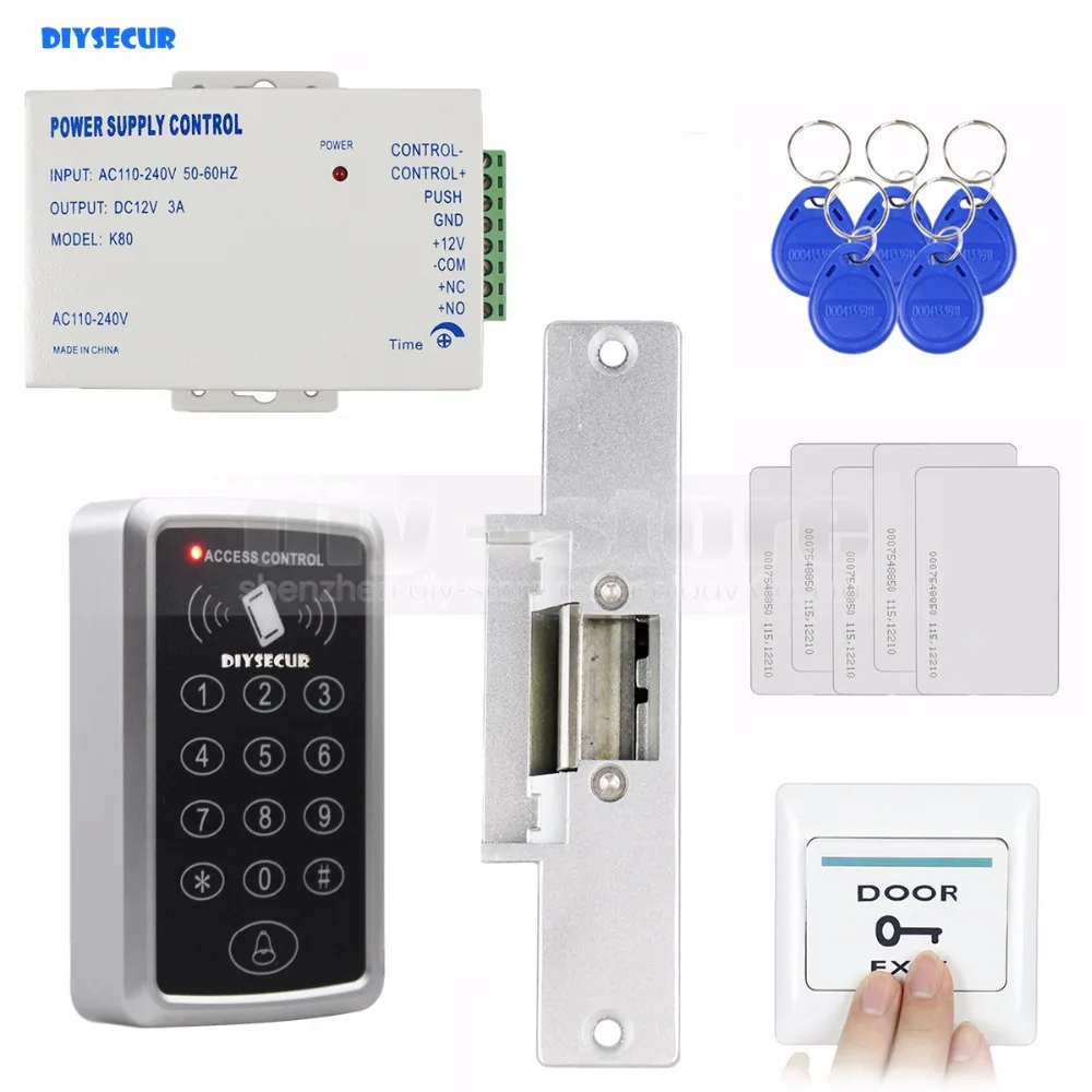 DIYSECUR 125KHz RFID считыватель Пароль Клавиатура система контроля доступа полный