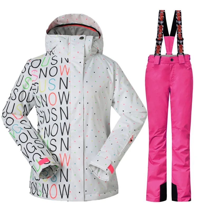 Gsou Snow 30 Градусов Женский Лыжный Костюм Зимний Теплый для Сноуборда Ветрозащитный