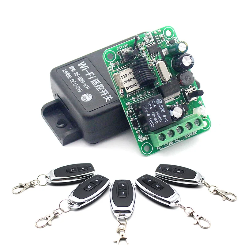 Switch w 5RF Wi-Fi пульт дистанционного управления 1CH DC 7-36 в 10A умный дом релейный модуль 433 мгц приемник Поддержка Alexa приложение Голосовое управление - Цвет: Switch w 5RF