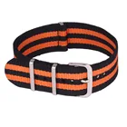 Buy2 получите скидку 10%) Cambo 24 мм полоса черный оранжевый НАТО Тканое волокно ремешок для часов 24 мм нейлоновый ремешок для наручных часов Ремешок Пряжка дешевый
