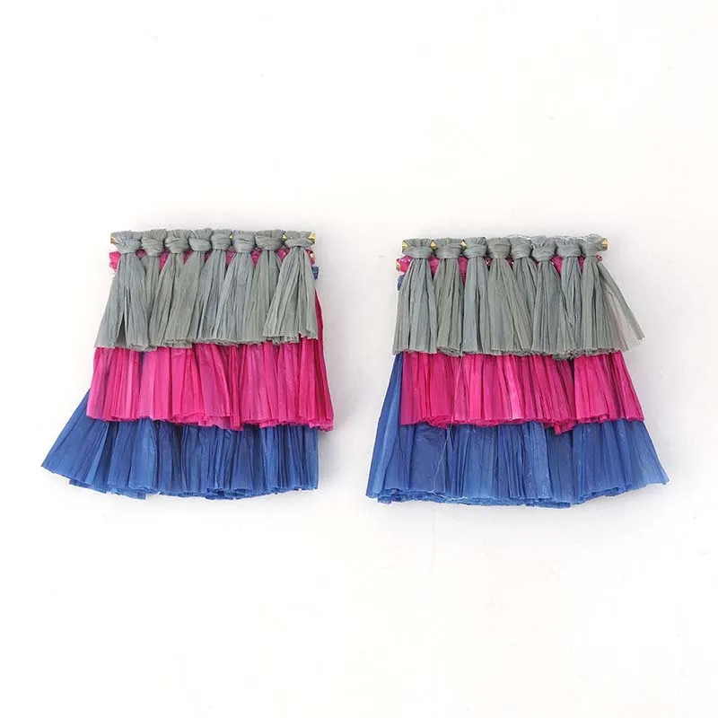 2 шт. Raffia бумага бахрома кисточка для рукоделия поставки Швейные аксессуары одежды вечерние украшения костюма - Цвет: 2
