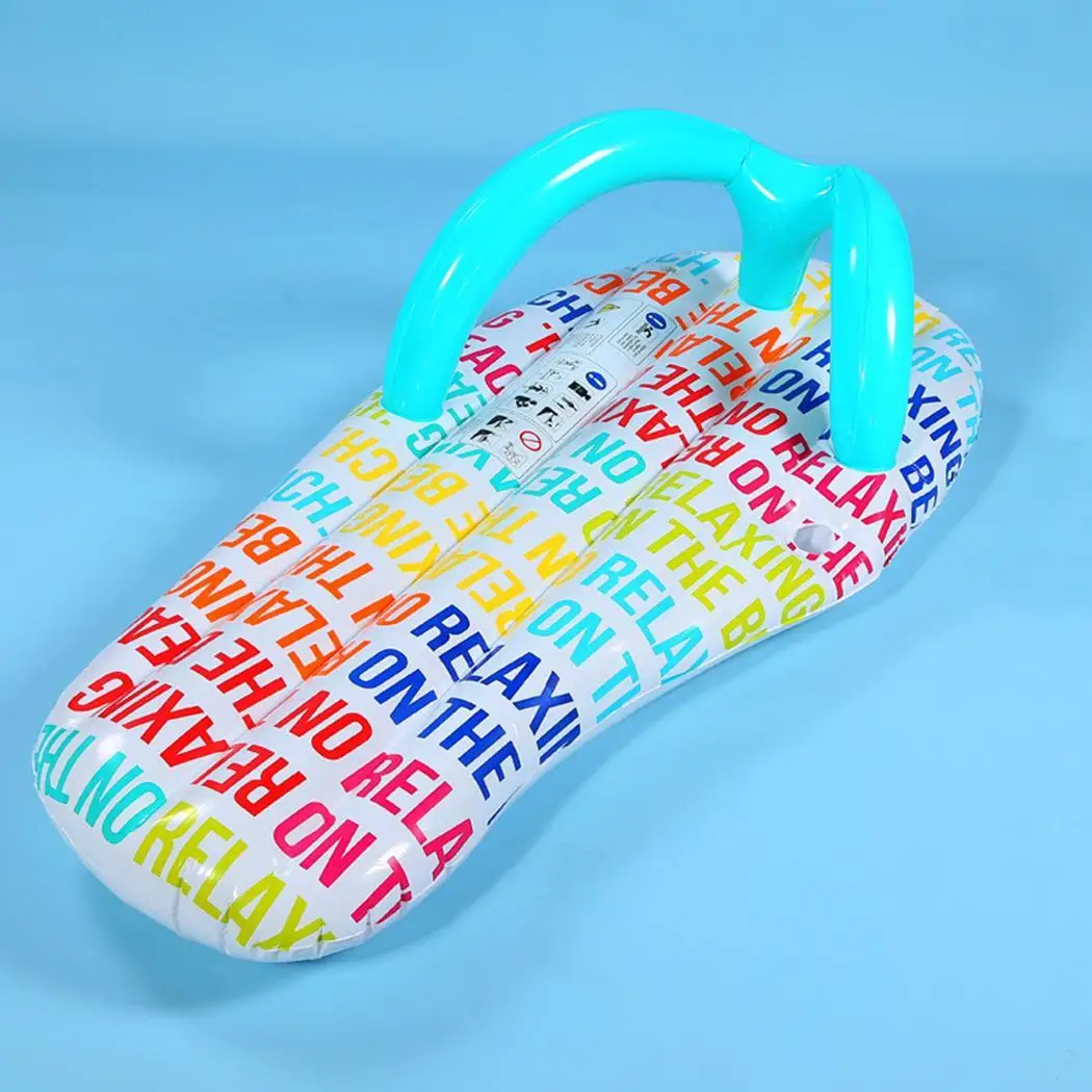 Practical Contractible Inflatable Floating Bed Outdoor Swimming Wading Print Flip Flop Shape Tool | Спорт и развлечения