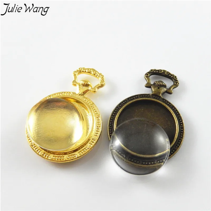 Julie Wang 4 комплекта золотистого бронзового кабошона металлическое основание