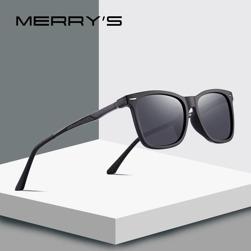 Мужские квадратные поляризационные солнцезащитные очки MERRY'S DESIGN авиационные