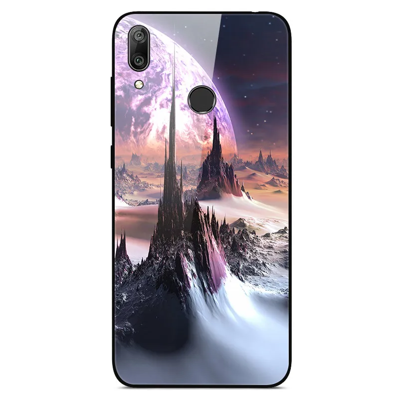 33 Чехол для телефона s для huawei Y7, жесткая задняя крышка из закаленного стекла для huawei Y7, чехол Y 7, мягкий бампер, художественный чехол 6,26 - Цвет: 33
