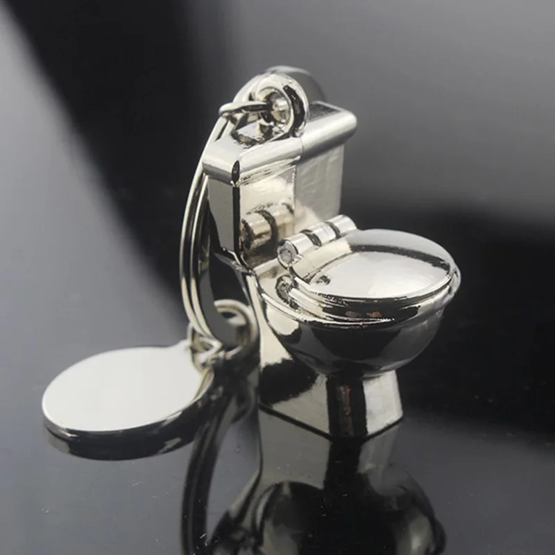 Креативный мини Туалет металлический брелок Моделирование туалет автомобиль