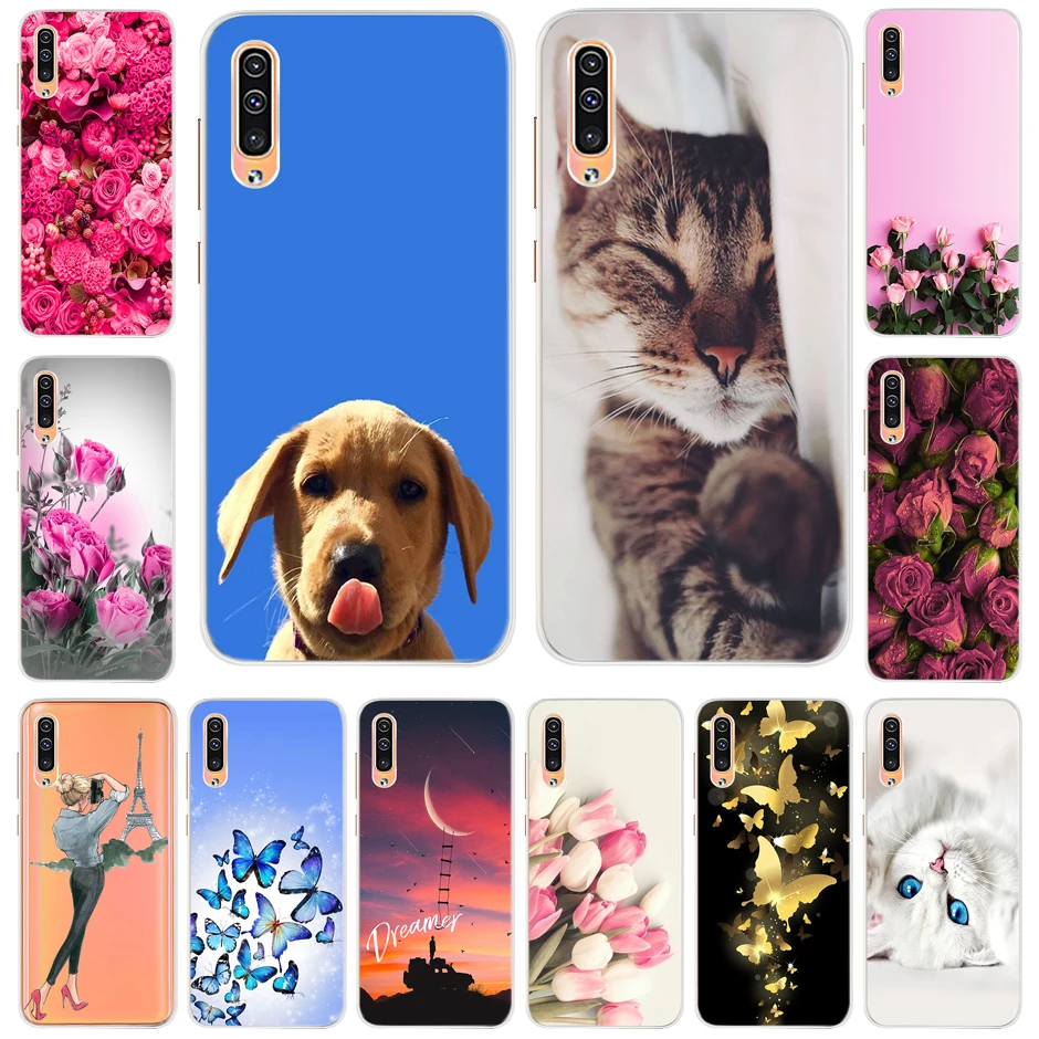 Чехол для Samsung Galaxy A70 A 70 модный Мягкий силиконовый чехол-накладка с милым котом из