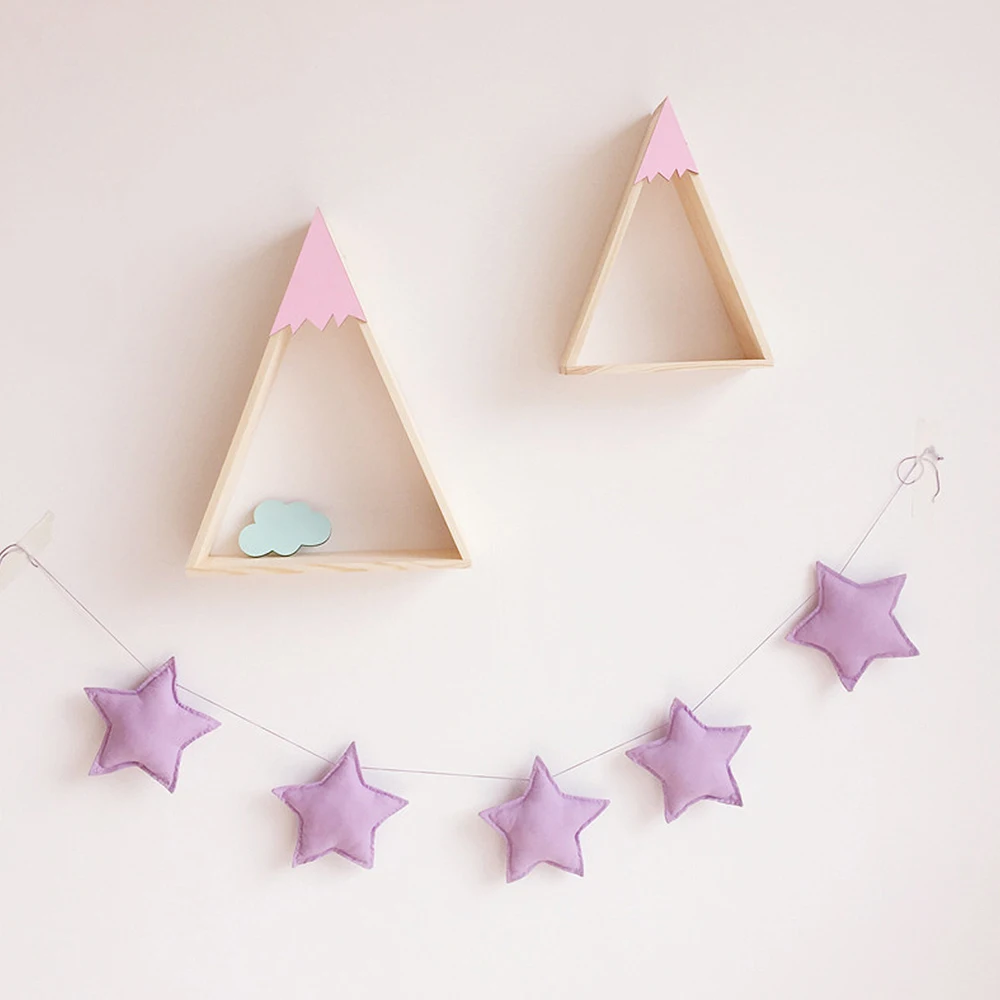 2 шт./компл. детская комната на стене деревянная Снежная горная полка для детской