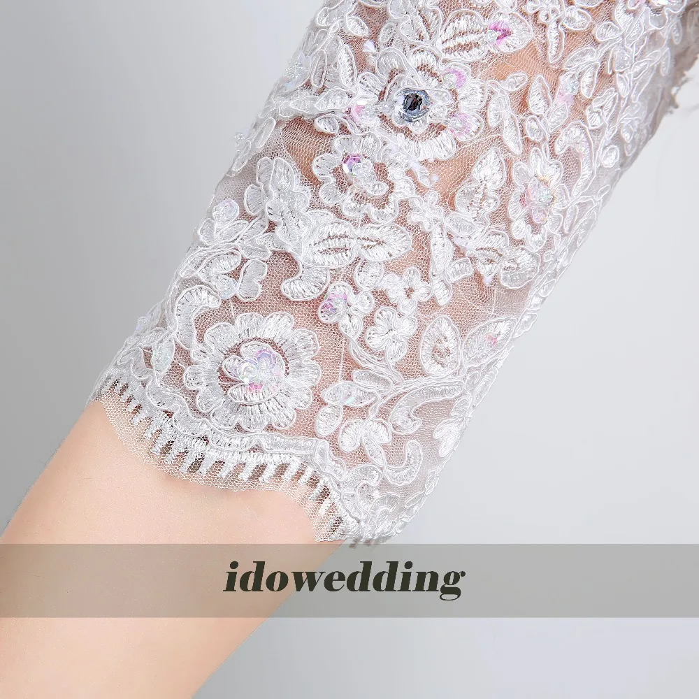 High Quality Sales Promotion Half Sleeves Tulle Lace-up Crystal Lace Mermaid Bridal Wedding Dresses Bride Gowns | Свадьбы и