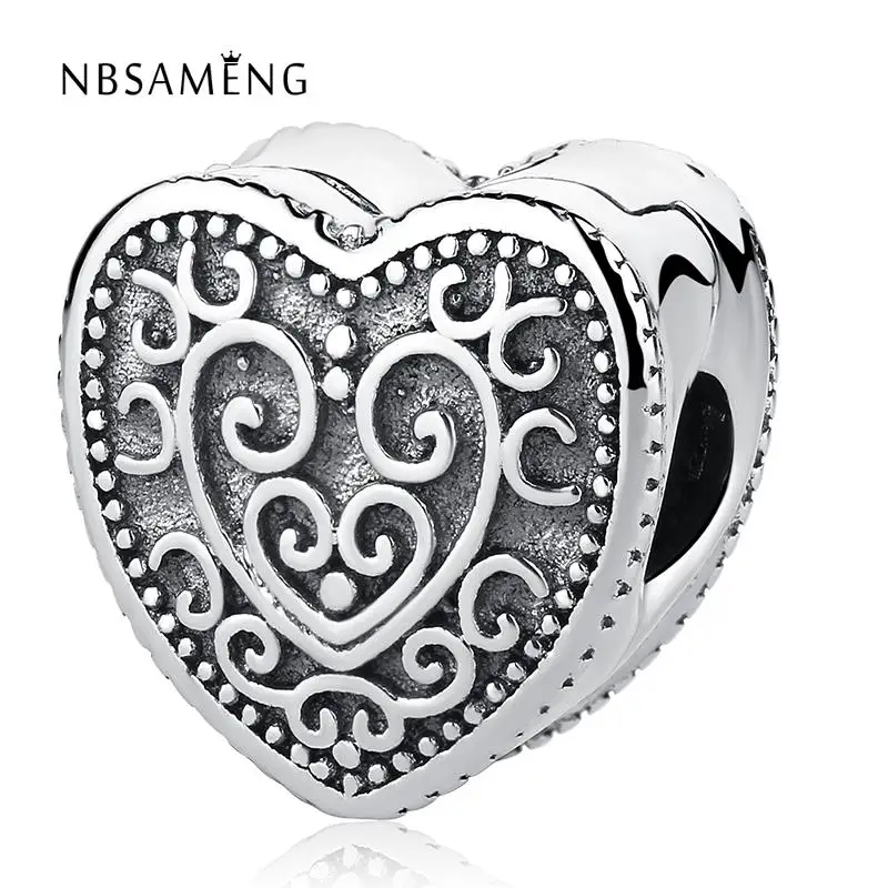 

2018 Newest 925 Sterling Silver Bead Enchanted Heart Clip Charm Beads Fit Original Bracelets DIY Jewelry Gift