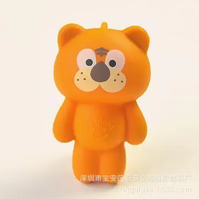 Силиконовый Автомобильный держатель для ключей Милая Серая кошка медведь подвеска панды для сумки для мужчин и женщин Брелок чехол для ключей для мальчиков и девочек Сумка для ключей кошелек для ключей - Цвет: tiger5 ten pc