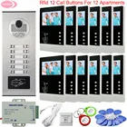 Видеодомофон 12 квартиры видеодомофон 12 мониторов видеодомофон с камерой контроль доступа домофон с замком видеодомофон