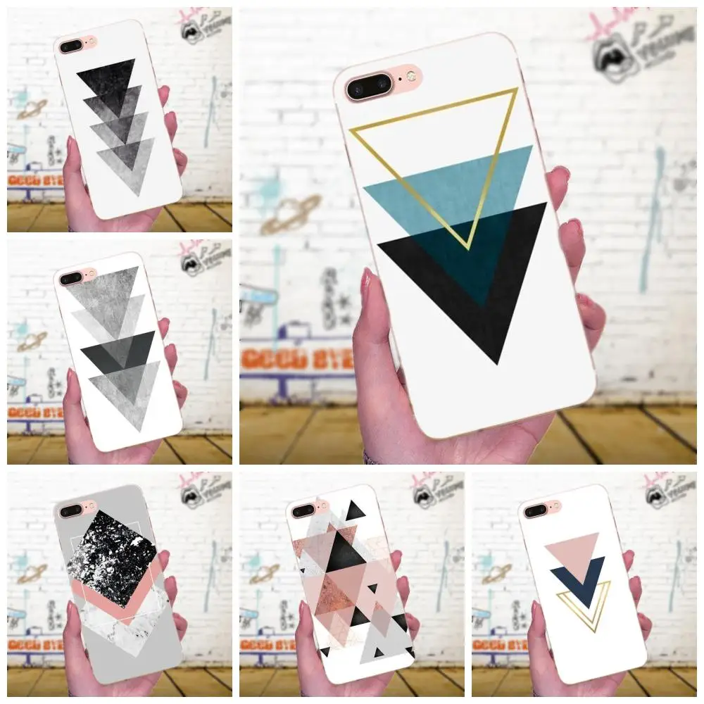 Розовый Золотой геометрический узор для Xiaomi Redmi Note 2 3 3S 4 4A 4X5 5A 6 6A Pro Plus Мягкий