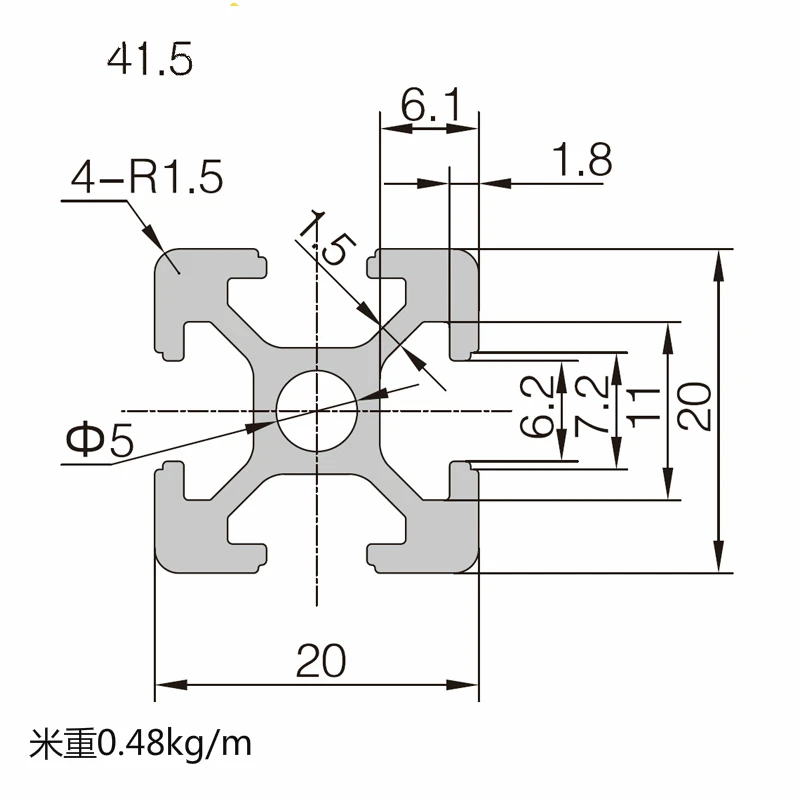 2pcs 300 400 450 500 600MM CNC European Standard Linear Rail 2020 Aluminum Profile Extrusion for DIY 3D printer workbench parts |