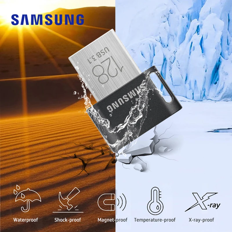 Флешка Samsung FIT USB 3 1 на 64 ГБ 32 до 200 МБ/с./с usb флешка 128 256 300 флеш диск usb|USB
